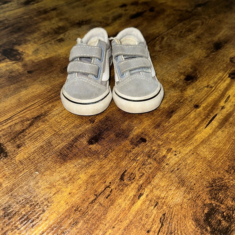 Gray Kids Velcro Sneakers